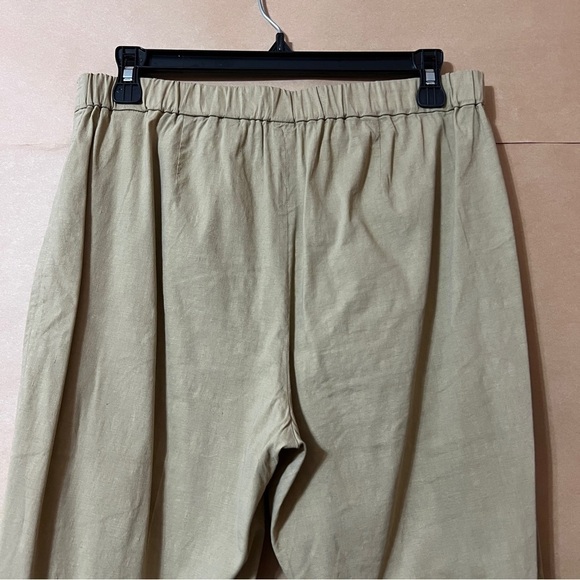 Theory | Linen Basic Pull-on Pants Eco Crunch Wash High Rise Beige Clay Size 6 - Picture 8 of 11